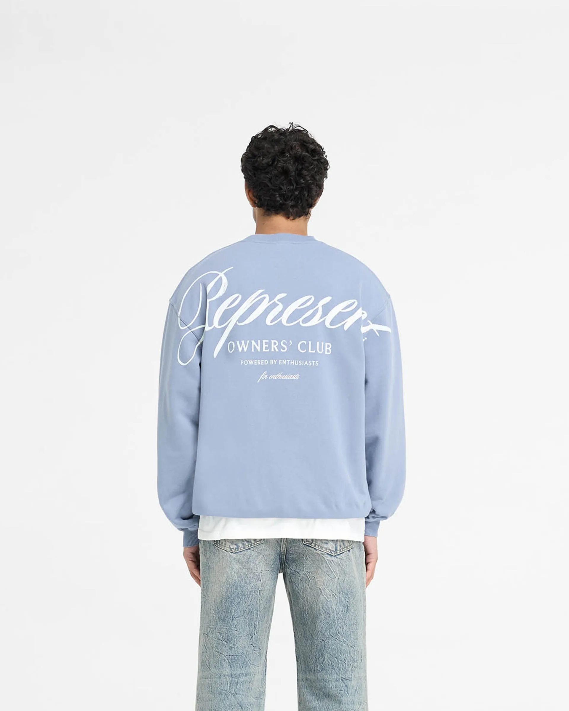 Represent Owners Club Script Sweater - Dusty Blue