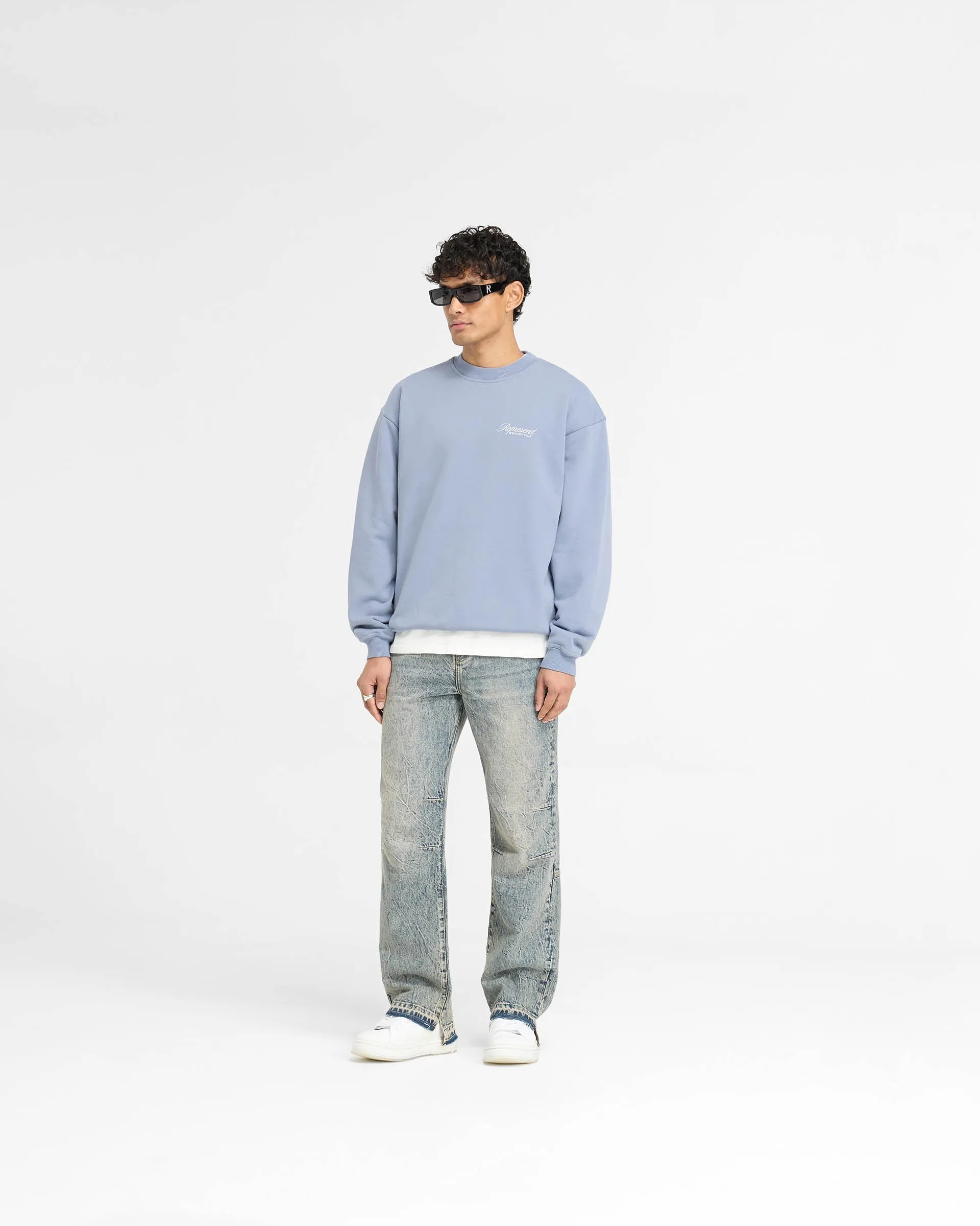 Represent Owners Club Script Sweater - Dusty Blue