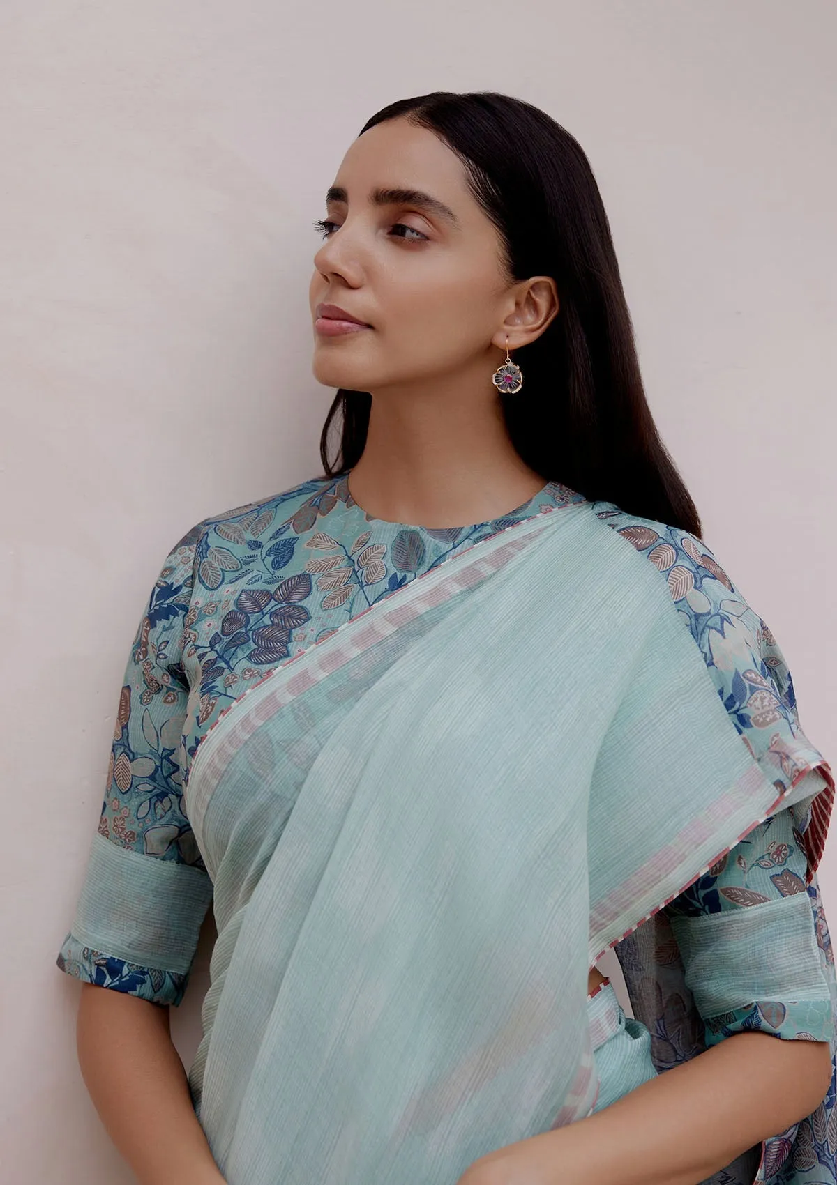 Sage Floral Saree