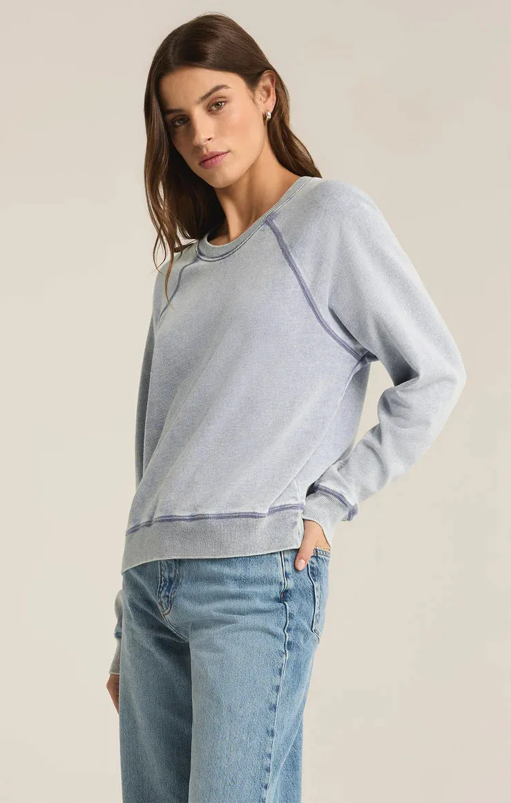 Saldana Knit Denim Sweatshirt