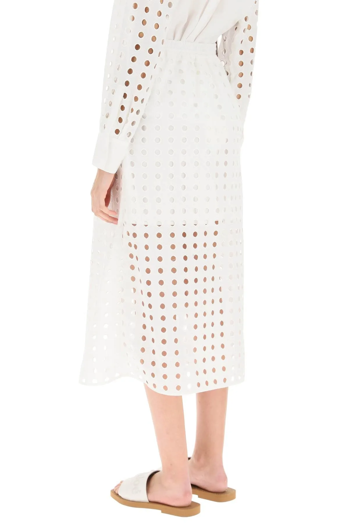 See by chloe openwork cotton skirt