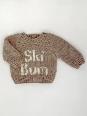 Ski Bum Crew Neck Knit Sweater, Pebble