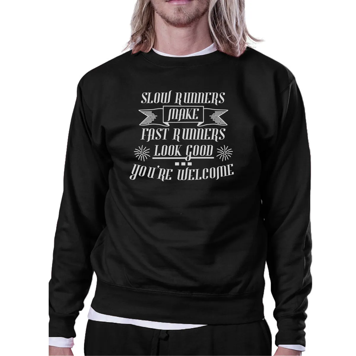 Slow Fast Runners Unisex Crewneck Sweatshirt Unique Gym Pullover