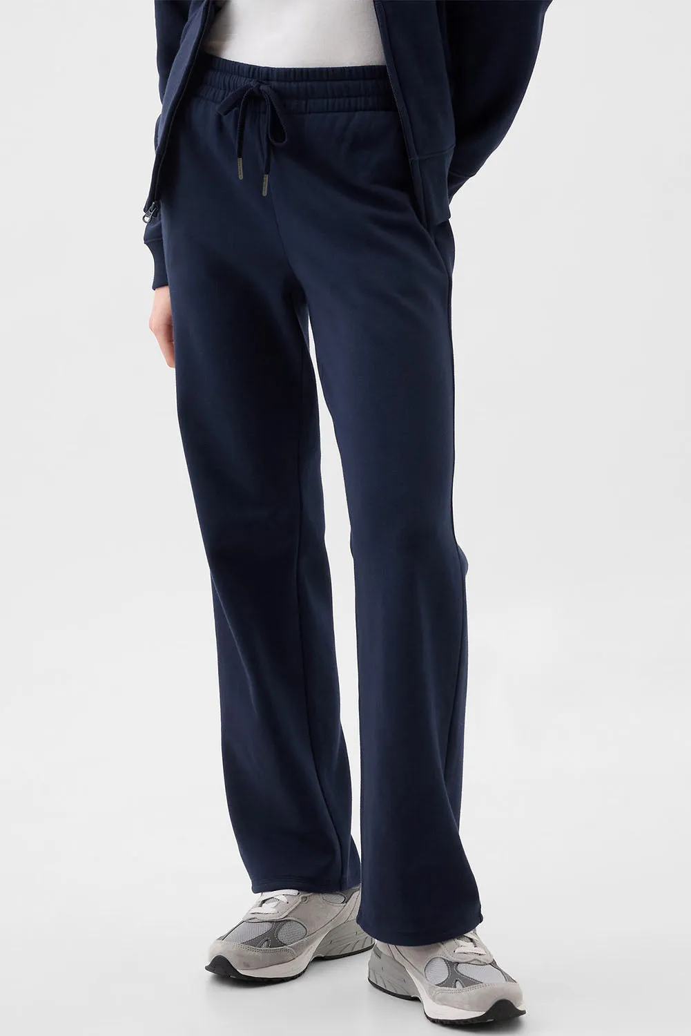 Solid Fleece Lined Drawstring Waist Pants