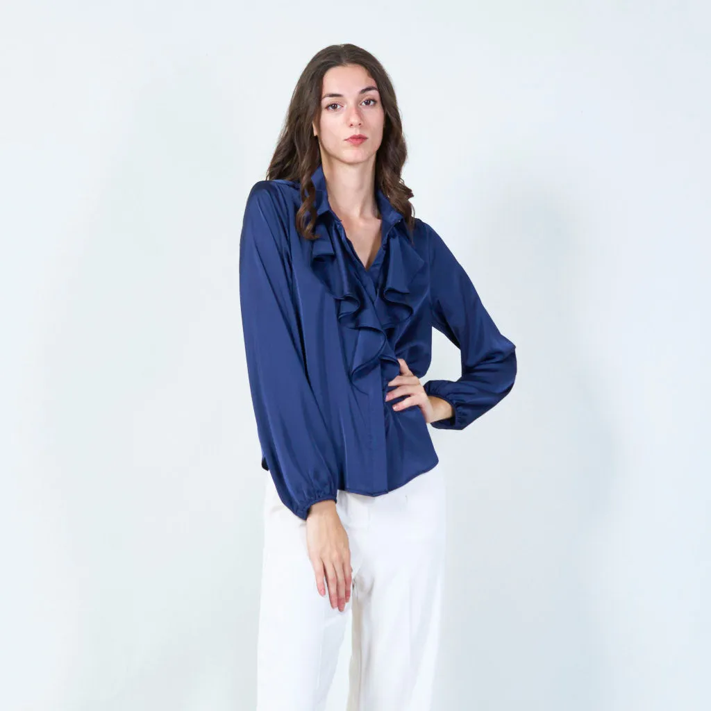 Sophisticated ruffled blouse wholesale