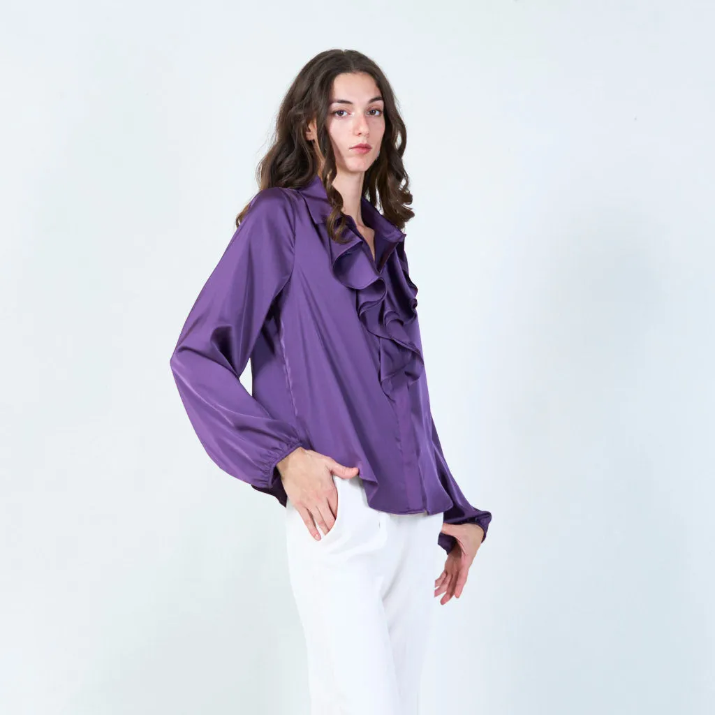 Sophisticated ruffled blouse wholesale