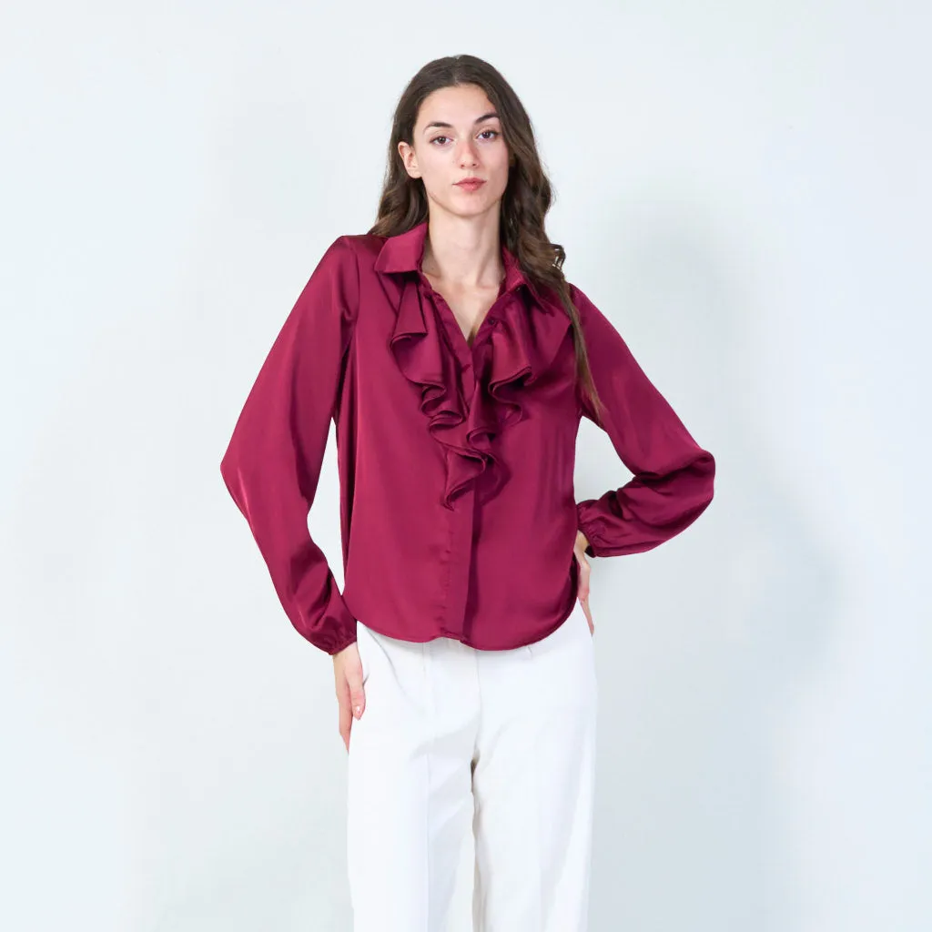 Sophisticated ruffled blouse wholesale