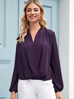 Surplice Wrap Solid Top