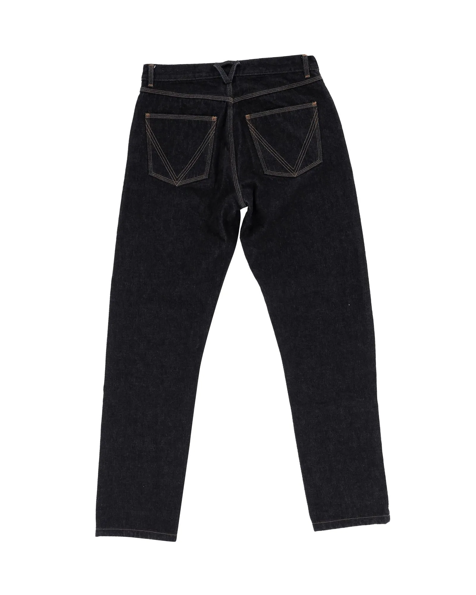 Timeless Navy Blue Straight Leg Denim Jeans with Contrast Stitching