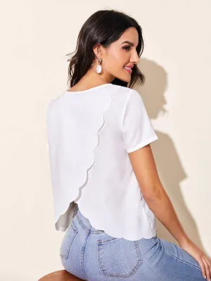 Tulip Back Scallop Edge Solid Top