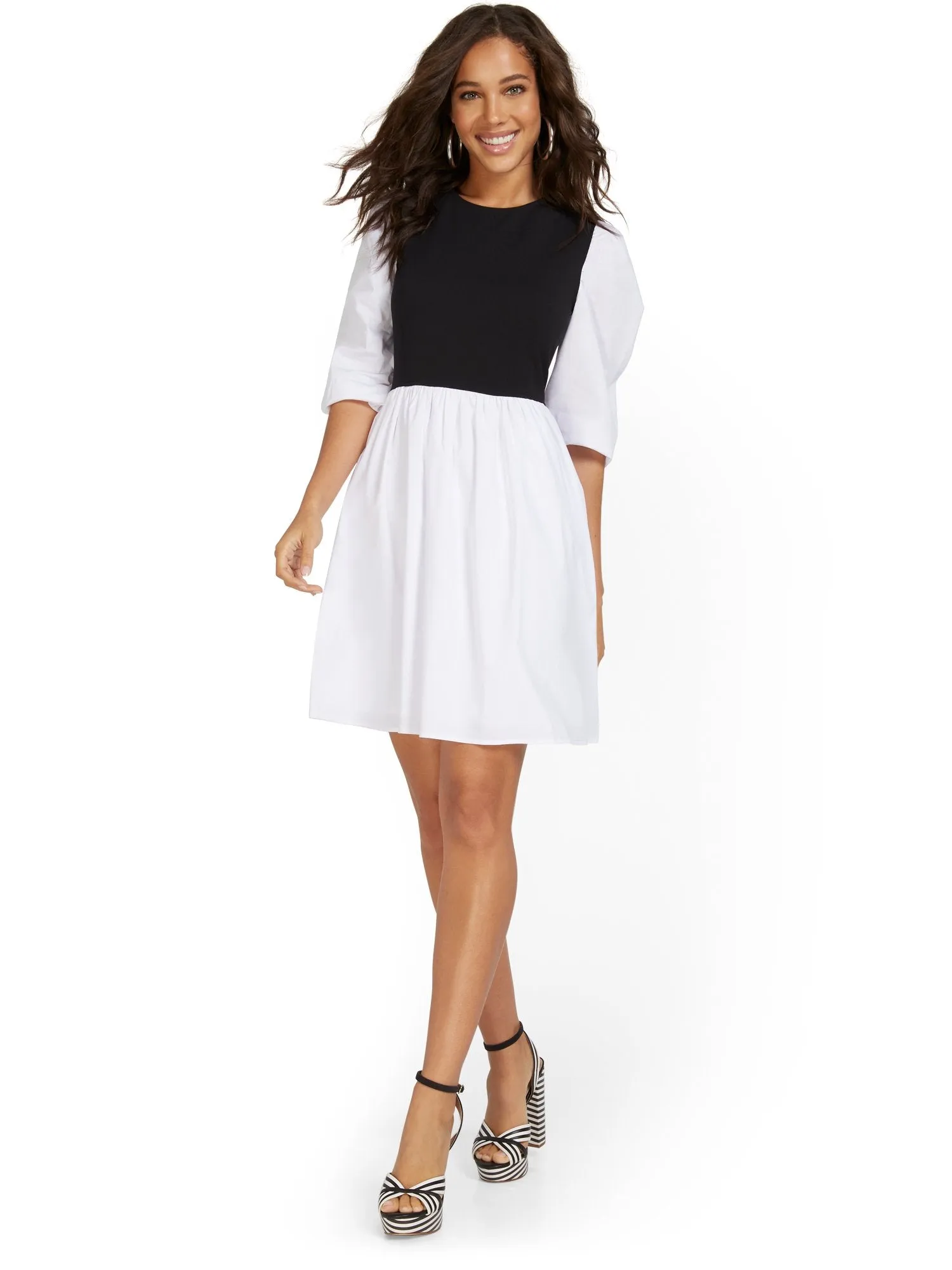 Twofer Poplin Dress