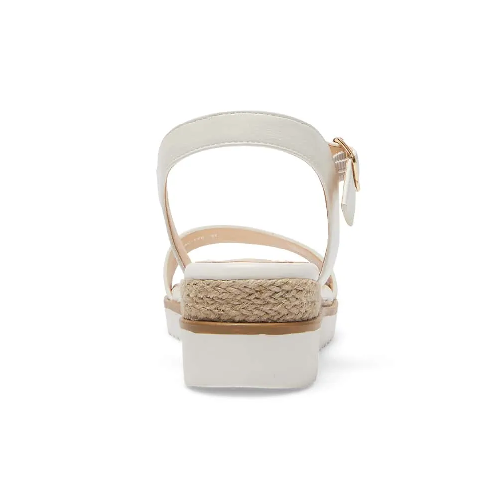 Verona Wedge in White Smooth