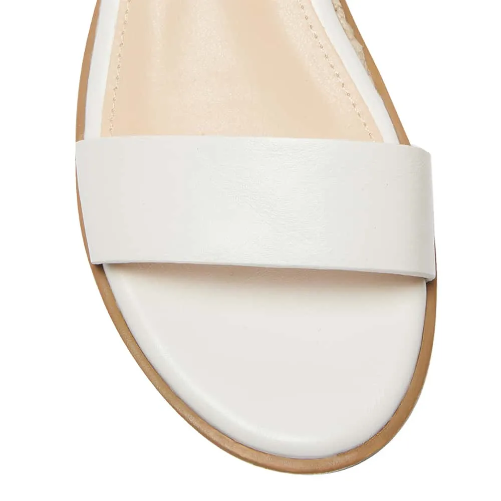 Verona Wedge in White Smooth