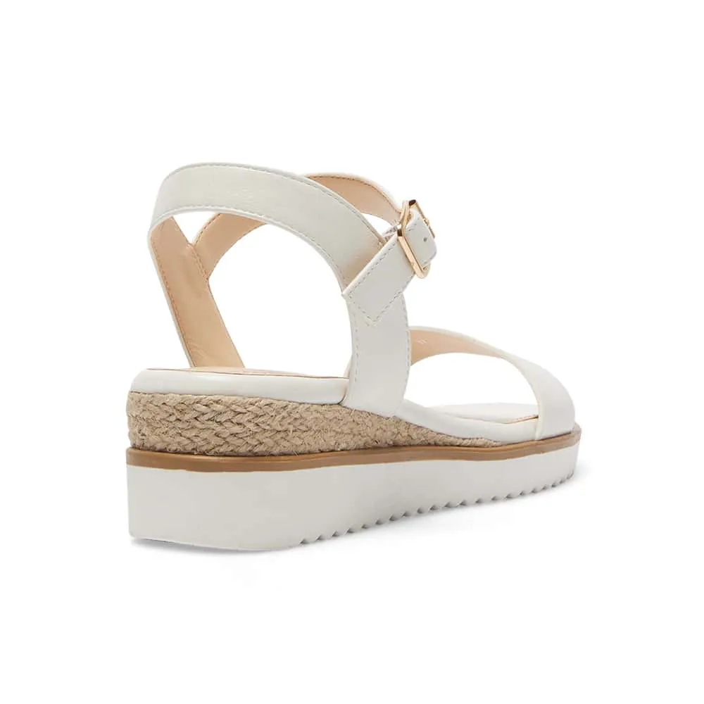 Verona Wedge in White Smooth