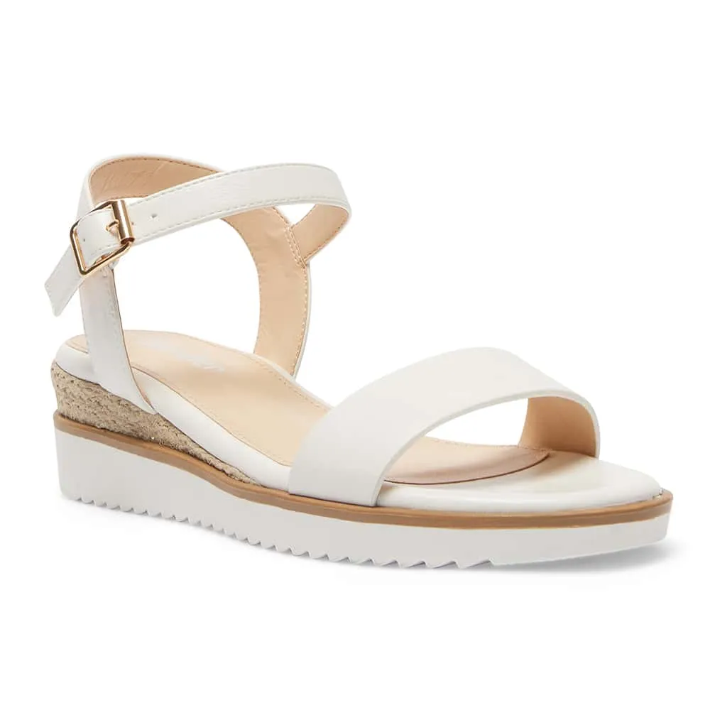 Verona Wedge in White Smooth