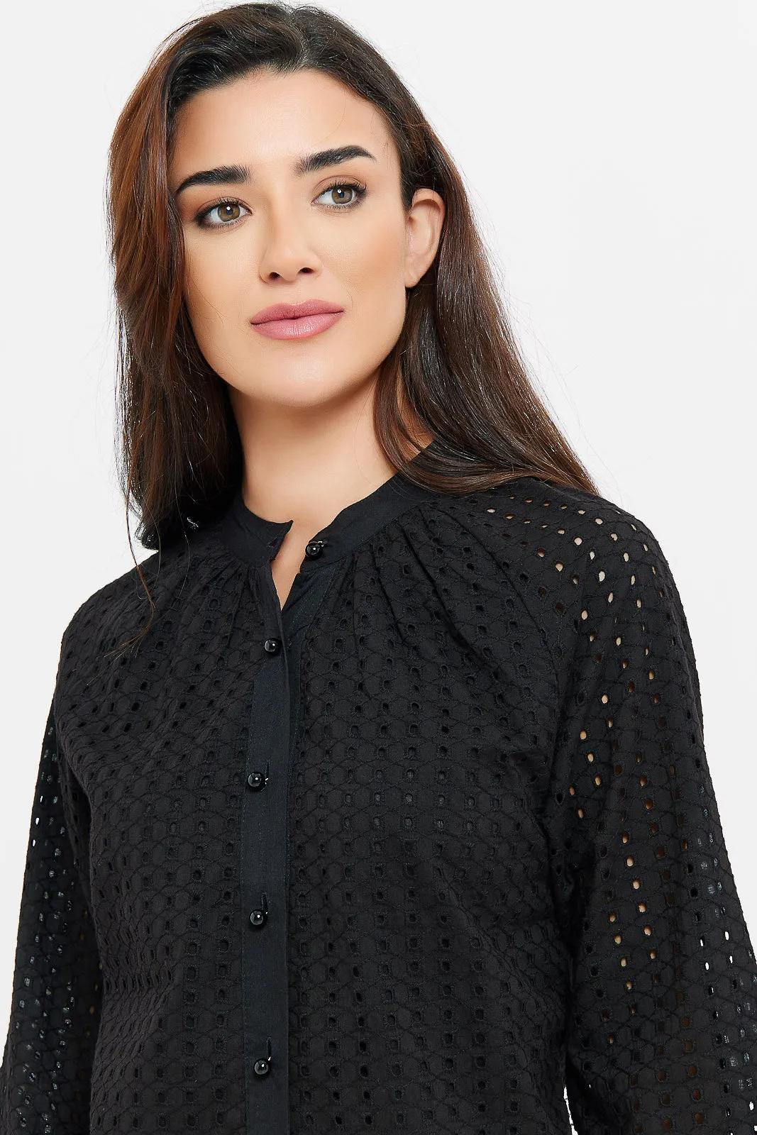 Women Black Embellished Blouse