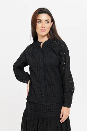 Women Black Embellished Blouse