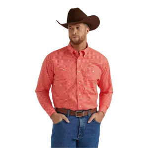 Wrangler Men's George Strait Fiesta Red Print Shirt