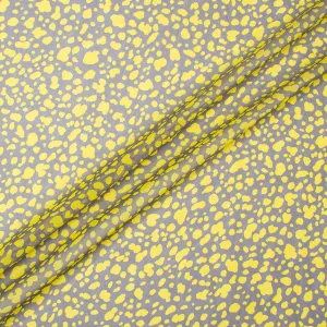 Yellow & Grey Animal Printed Pure Silk Georgette